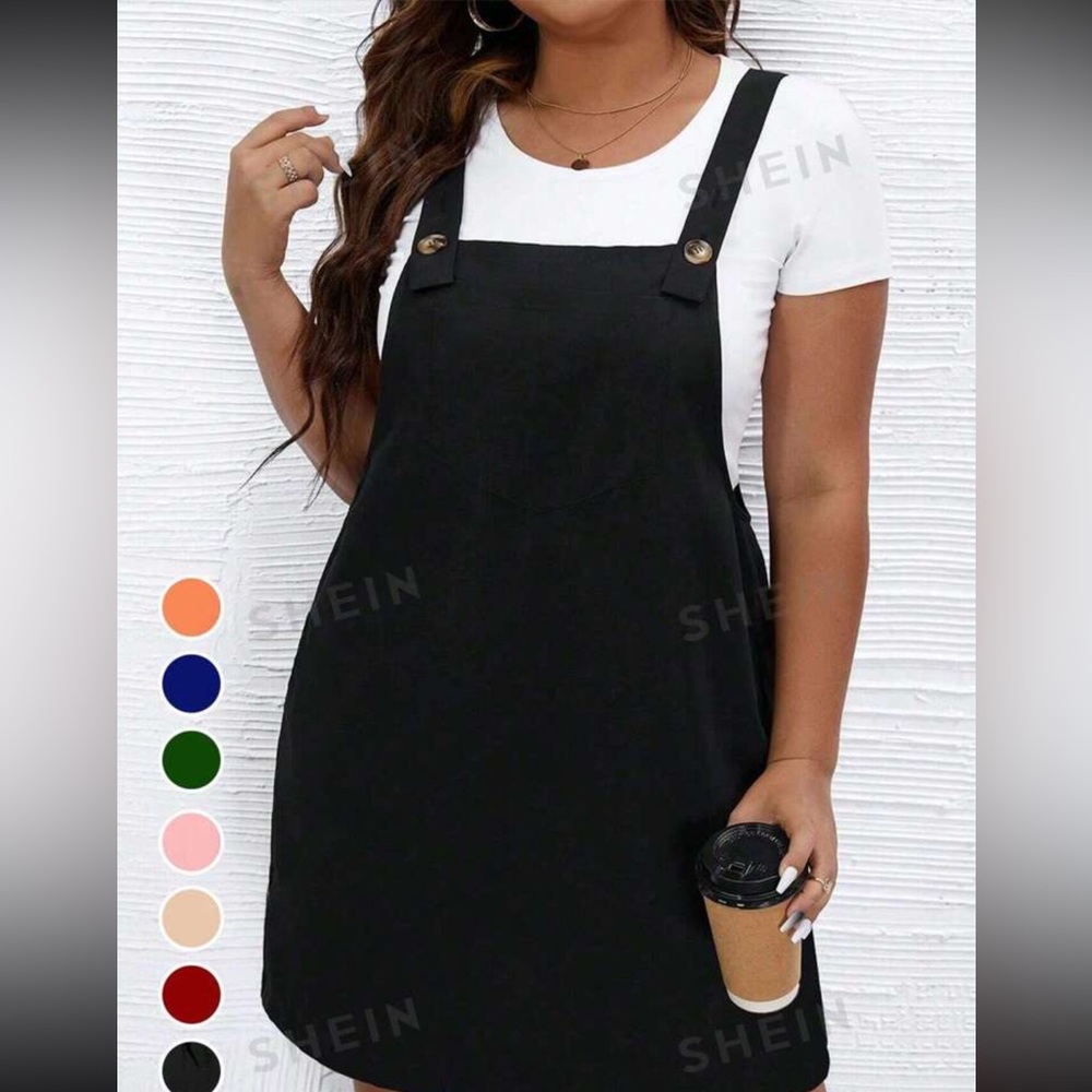 Black overall dress